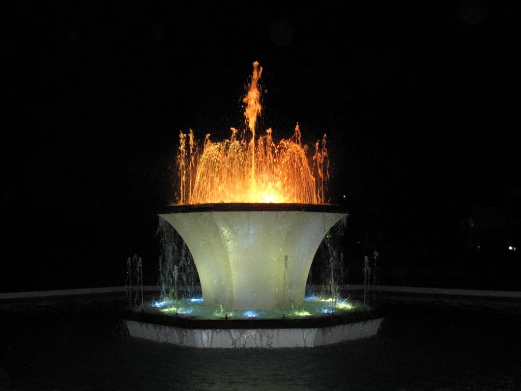 Seymour Square Fountain at night